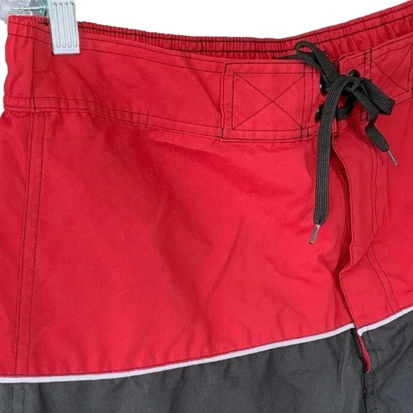 DreamWave Swim Trunks Board Shorts Size L Colorblock Black Red Brief Build In - Picture 5 of 14